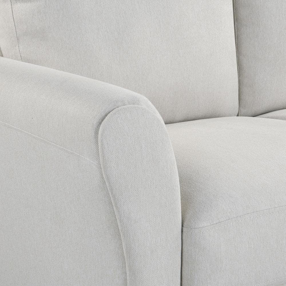 Alexa Oyster Fabric Sofa with Rolled Arms
