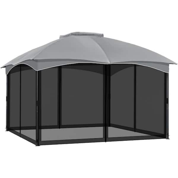 10 ' x 13' Gazebo Mosquito Netting Screen Universal Outdoor Patio Sidewalls Double Zippers Only Netting, Awning