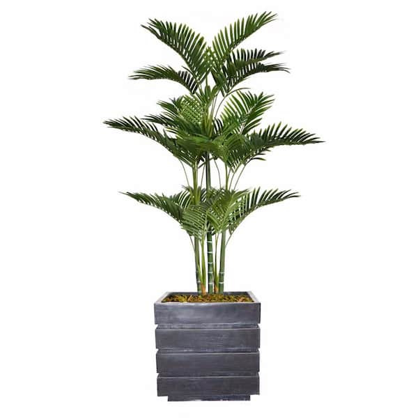 VINTAGE HOME 66 in. Tall Palm Tree Artificial Decorative Faux with Burlap Kit and Fiberstone Planter