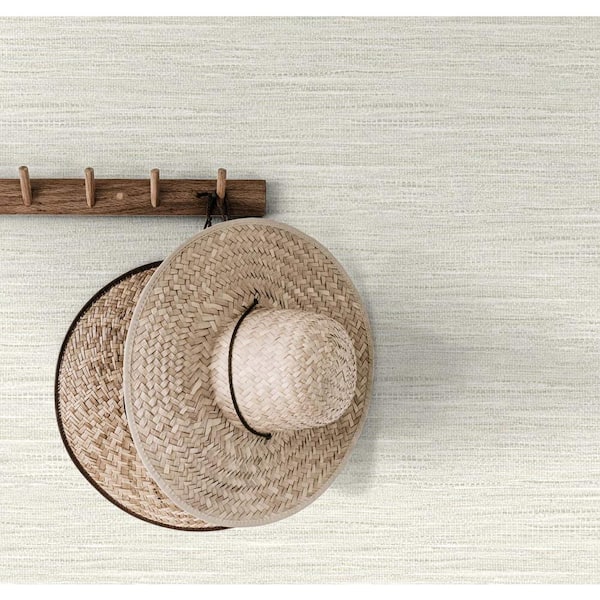 60.75 sq. ft. Tedlar Off-White Braided Faux Jute High Performance Vinyl Unpasted Wallpaper Roll