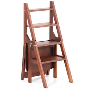 Brown Wood Outdoor Dining Chair with Ladder