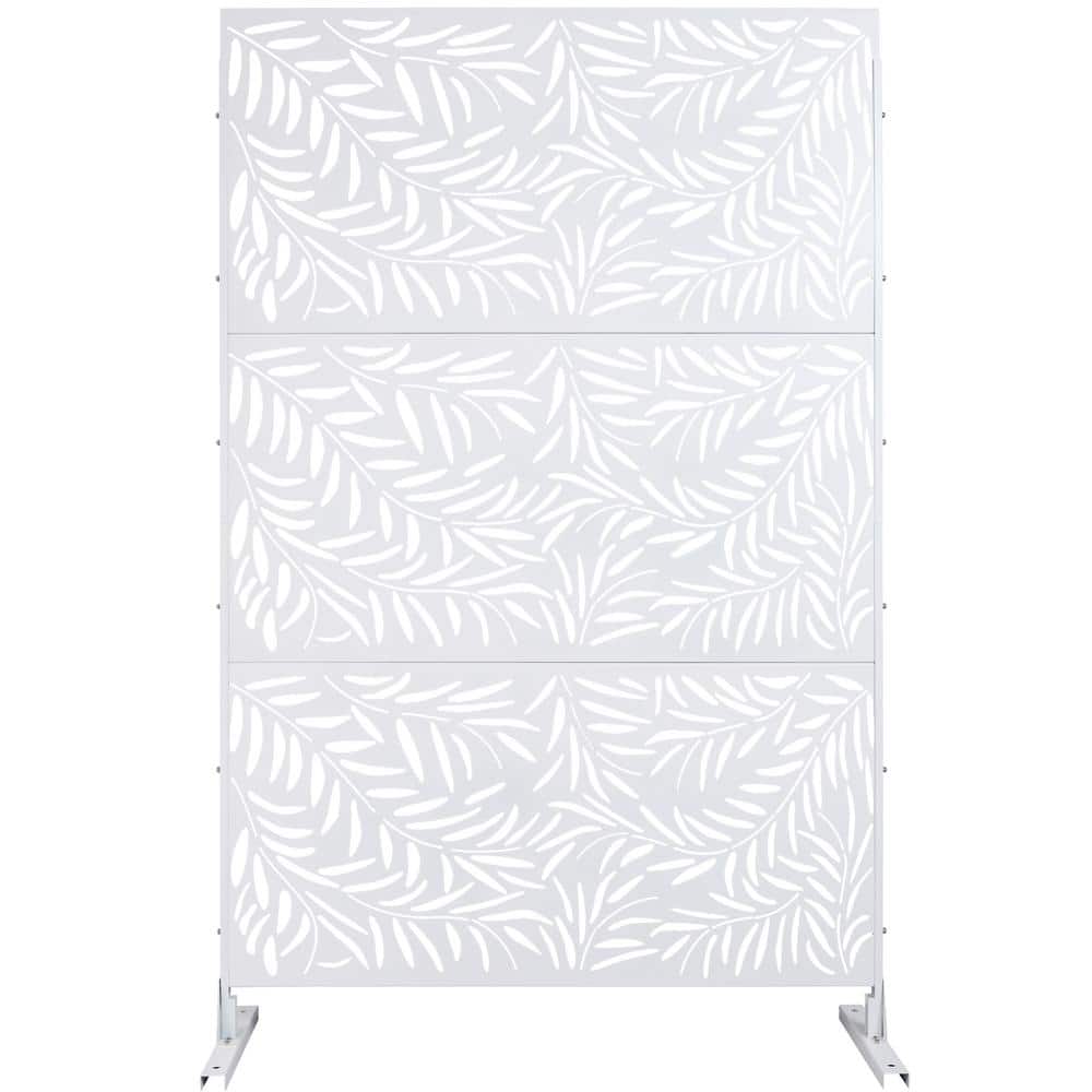 76 in. H x 48 in. W Leaf Hollow Shape Metal Freestanding Decorative Privacy