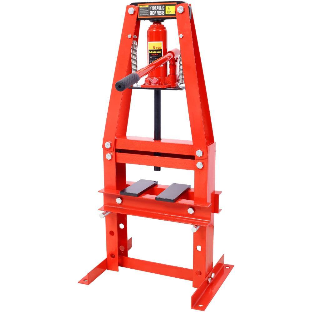 6-Ton Hydraulic Shop Press with Plates, Heavy-Duty A-Frame Garage Floor Press, Red price history on PriceWatchPro