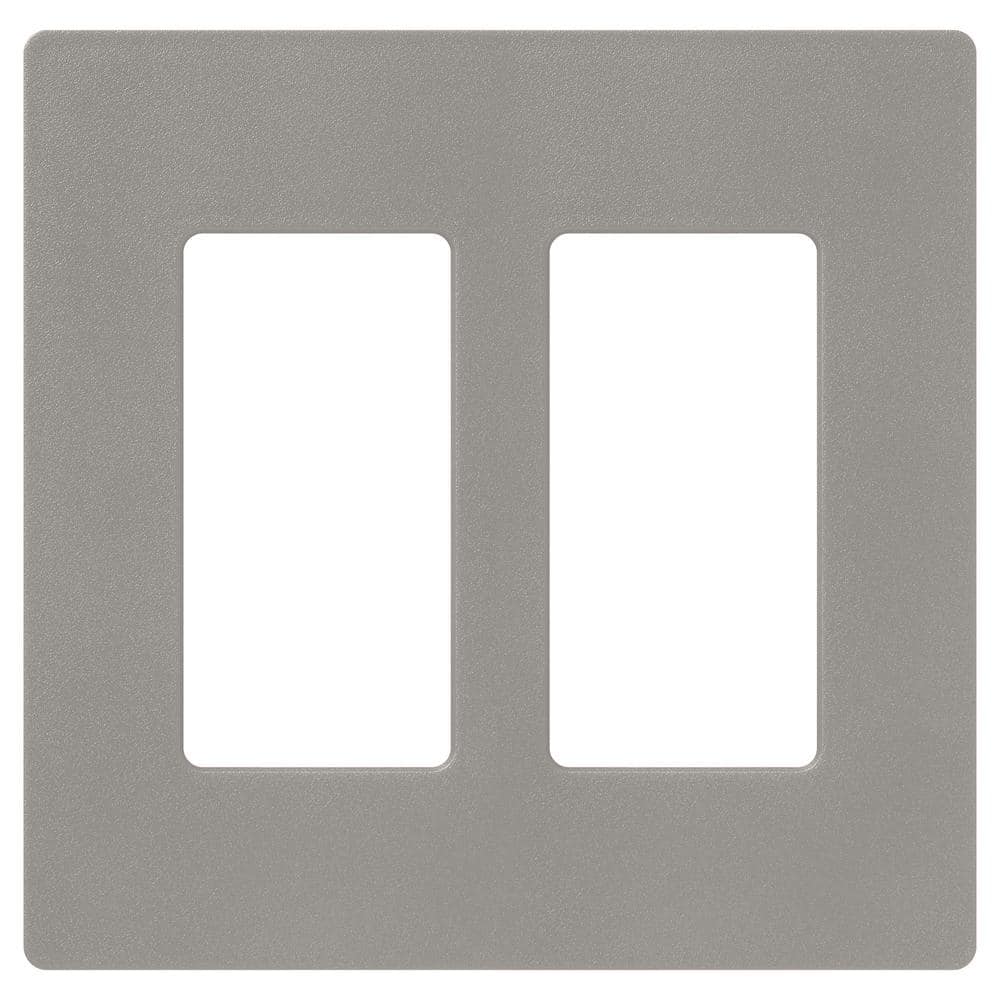 Lutron Claro 2 Gang Wall Plate for Decorator/Rocker Switches, Satin