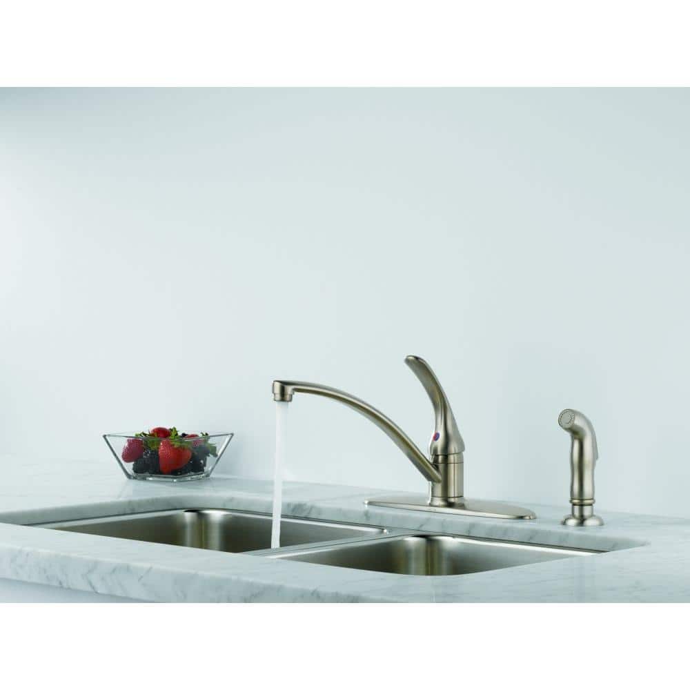 Stainless Steel Single-Handle Kitchen Faucet with Side Sprayer