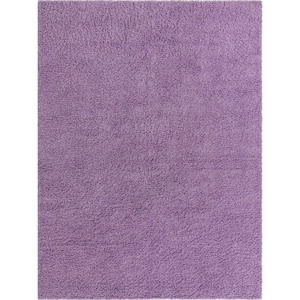 Solid Shag Lilac 9 ft. x 12 ft. Area Rug