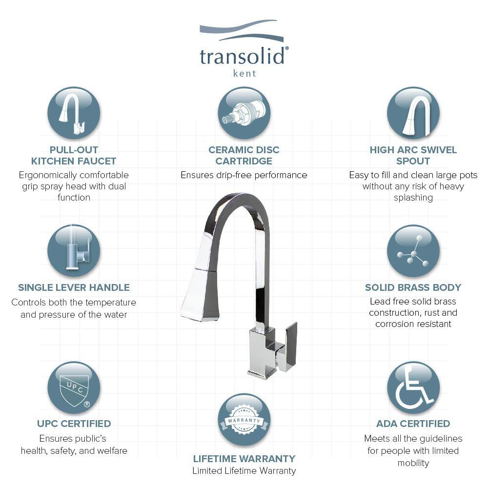 Kent Polished Chrome Pull-Out Spray Kitchen Faucet