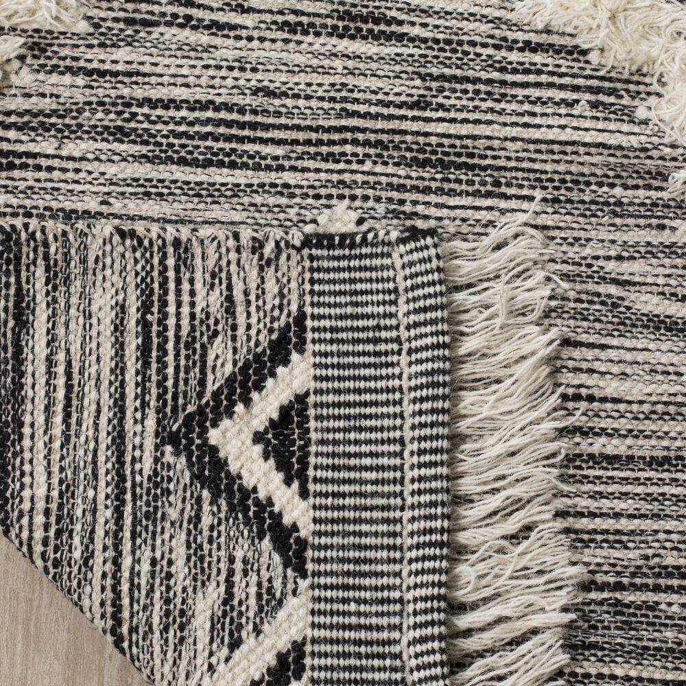 Handmade Black Wool Rectangular Area Rug 2'3" x 4'
