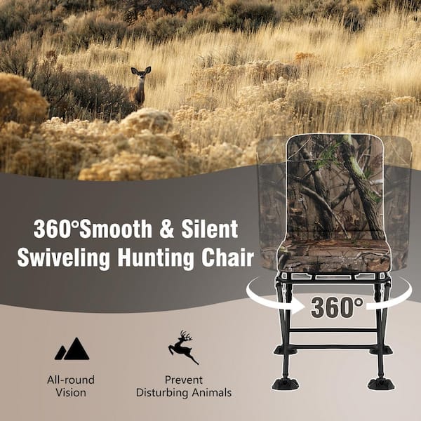 Costway Folding Silent Swivel Blind 360°Swivel Hunting Chair with