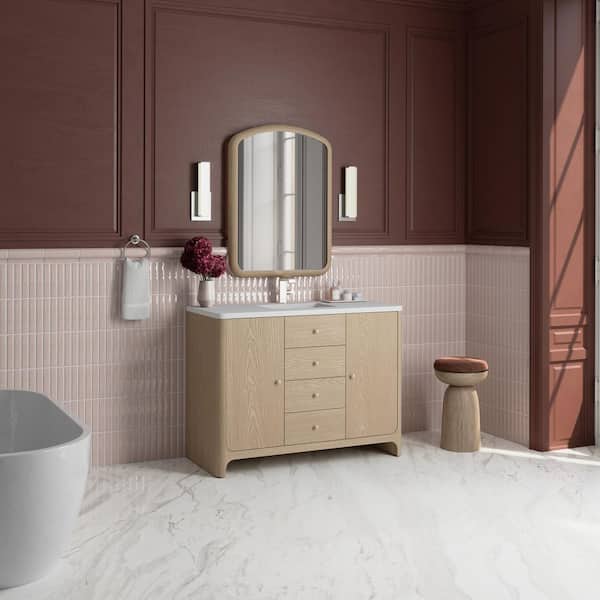 Gracyn 48.0 in. W x 21.5 in. D x 35.88 in. H Single Bath Vanity in Coastal Driftwood with Quartz White Zeus Top