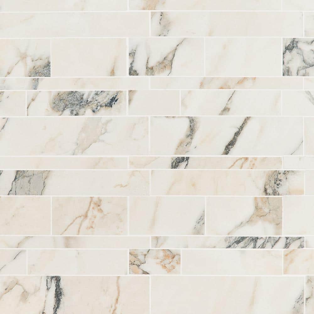 Calacatta Rustico Matte Porcelain Marble Look Mosaic Tile 12x12