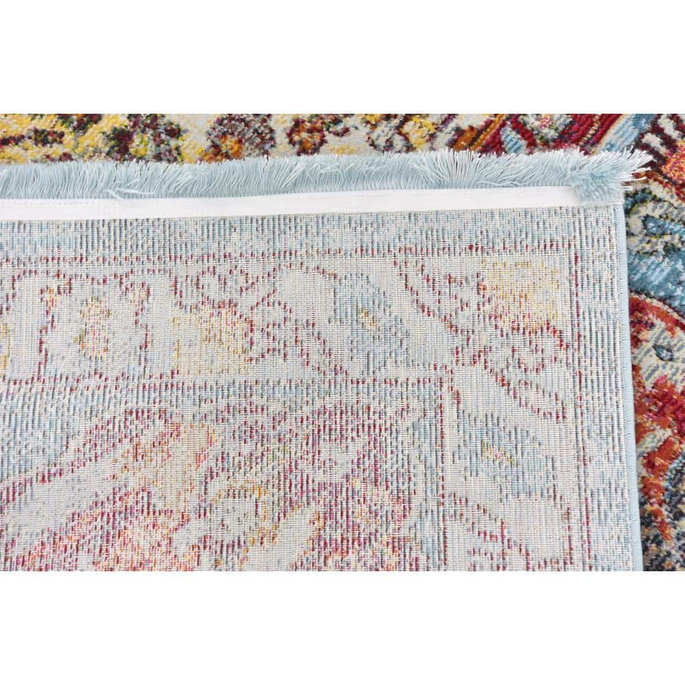 Reversible Easy-Care Synthetic Area Rug in Light Blue - 10' x 13'