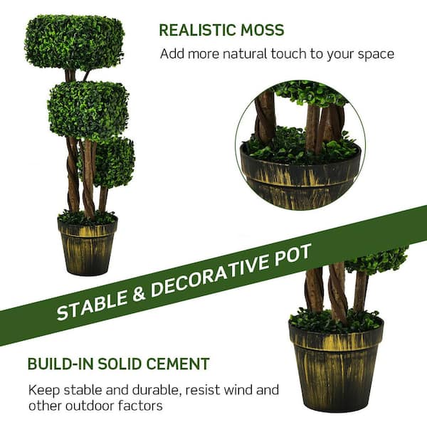 Cheap 2Pcs Artificial Plant Realistic Simulation Potted Plant Natural  Greenery Faux Vine for Indoor Outdoor Decor