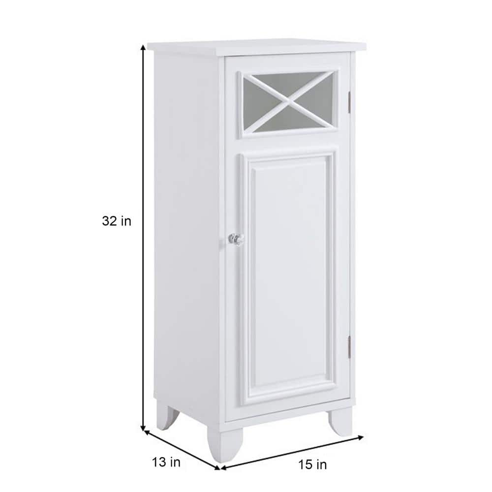 Dawson White Adjustable Shelf Elegant Floor Cabinet
