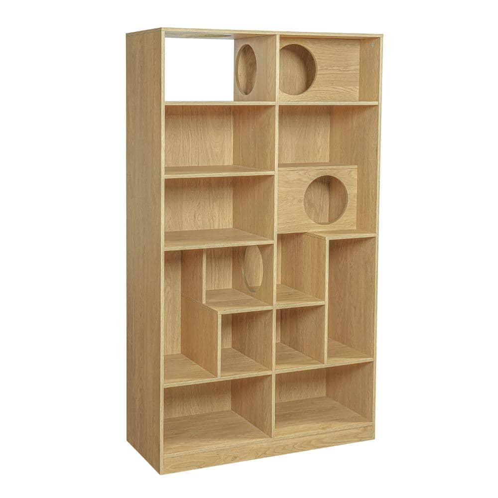 2 in 1 Natural 63.5 in. Tall Wood Bookcase with Shelves price history on PriceWatchPro