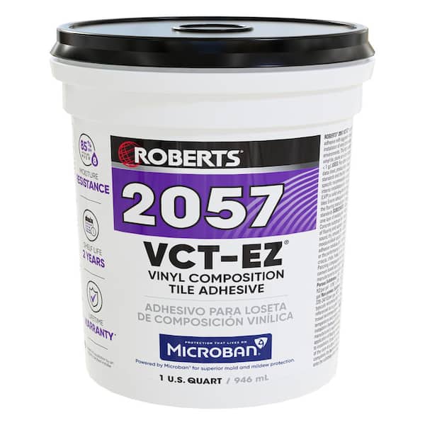 ROBERTS 0.25 Gal. (1 qt.) 24 Hour Dry Time Vinyl Composition Tile Floor Adhesive in Creamy Tan