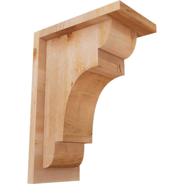 Ekena Millwork 6 in. x 10 in. x 14 in. Western Red Cedar New Brighton Rough Sawn Corbel with Backplate