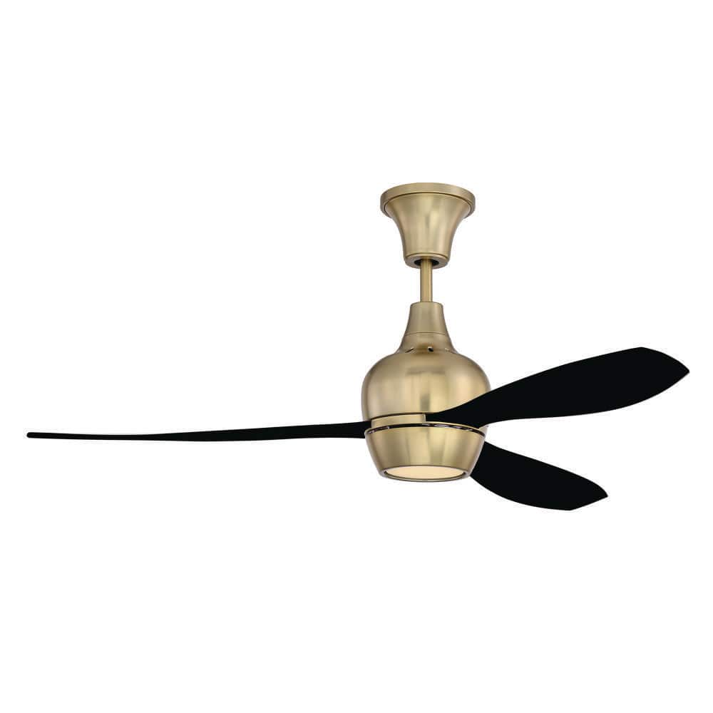 CRAFTMADE Bordeaux 52 in. Indoor Satin Brass and Flat Black Ceiling Fan  647881204228 - The Home Depot