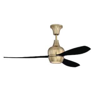 Bordeaux 52 in. Indoor Satin Brass and Flat Black Ceiling Fan