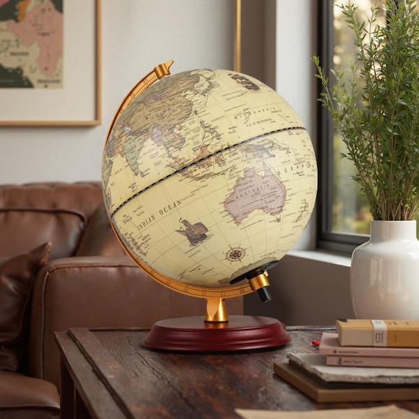 Gymax 10.5 in. Illuminated World Globe Night Light Up Globe Lamp
