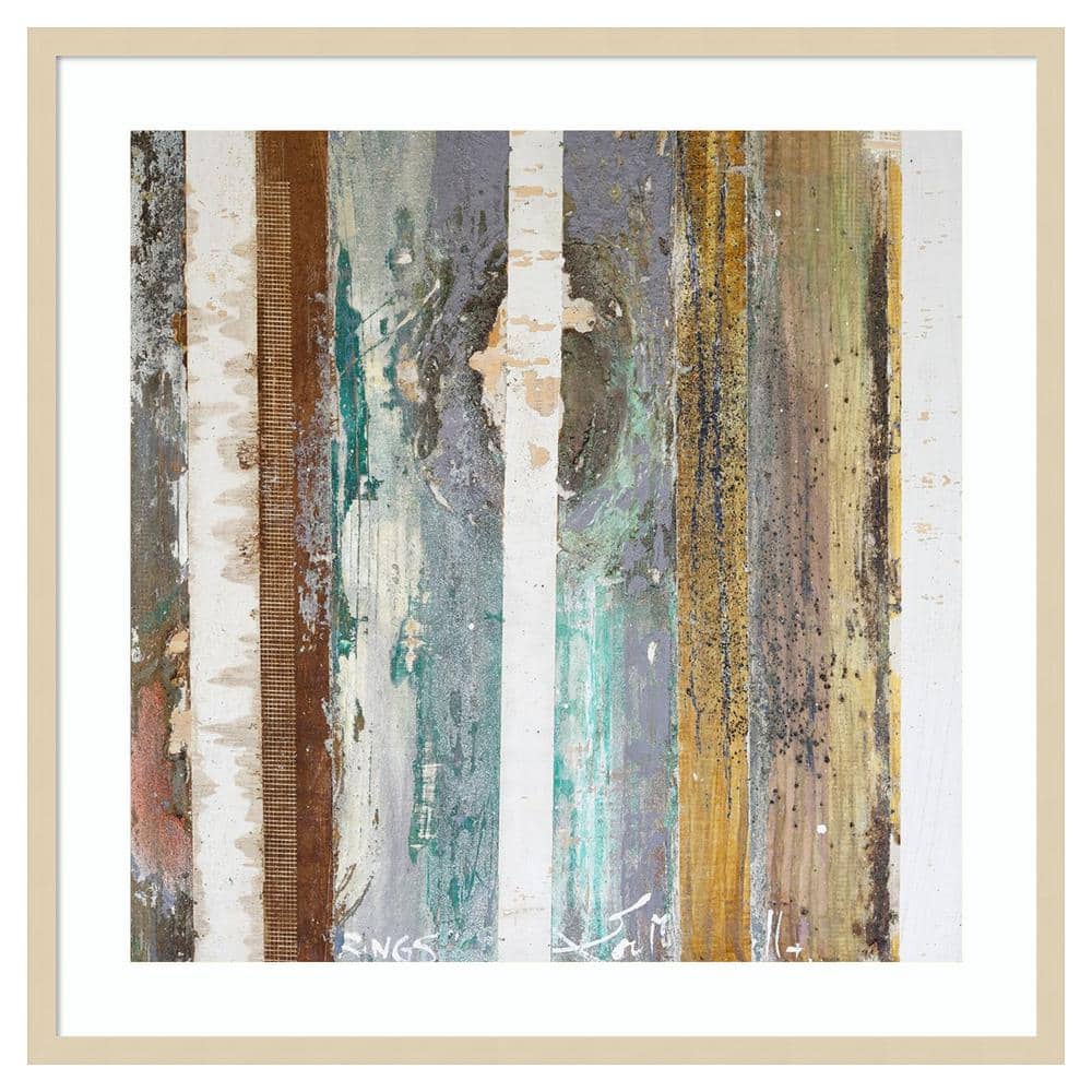 Textured Grain IV Abstract Expressionism Framed Wall Art in Svelte Natural