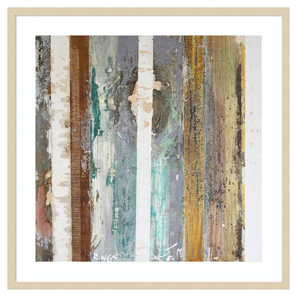 Amanti Art Textured Grain IV by Erin McGee Ferrell 33 in. W x 33 in. H. Wood Framed Wall Art Print Framed in Brown
