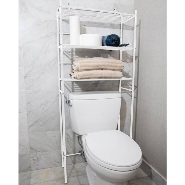 Mind Reader 23 6 In W X 57 50 H 10 D White Over The Toilet Storage 3toilr Wht Home Depot The Toilet Storage, Over The Toilet Storage Ideas Home Depot