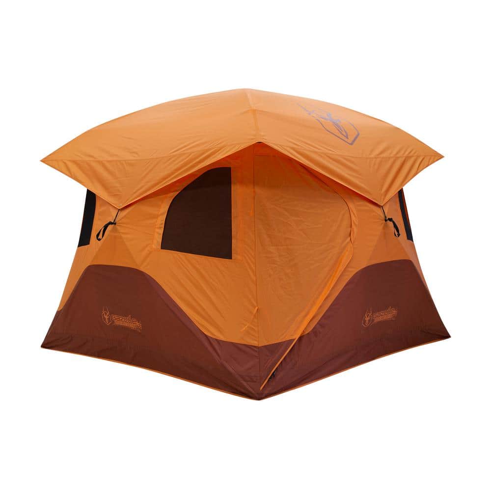Gazelle 4-Person Orange Polyester Camping Tent with Carry Bag
