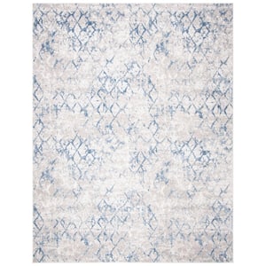 Amelia Light Gray/Blue 10 ft. x 14 ft. Abstract Diamond Area Rug