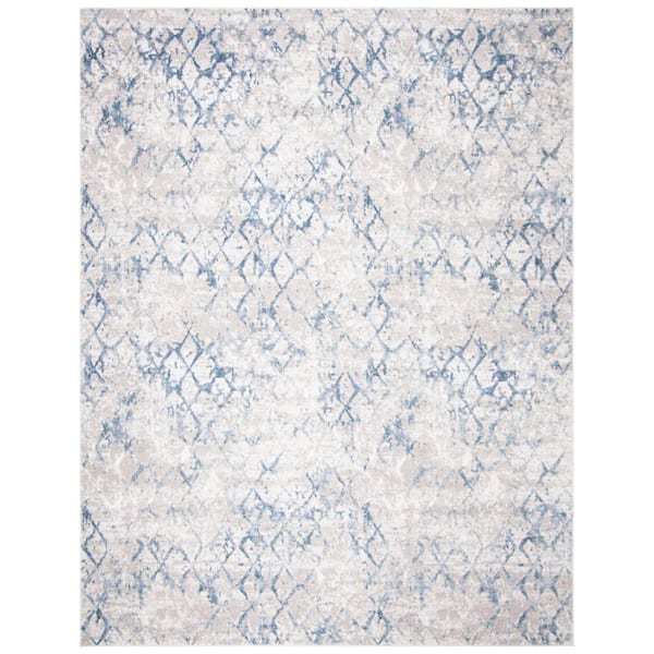 Amelia Light Gray/Blue 8 ft. x 10 ft. Abstract Area Rug