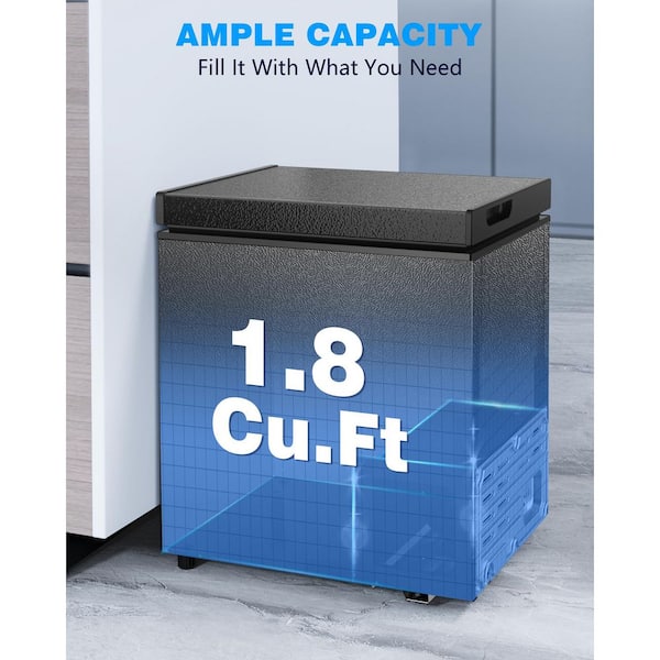 Garage Ready 20.67 in. 1.8 cu. ft. Manual Defrost Chest Freezer with Temperature Alarm Chest Freezer in Black
