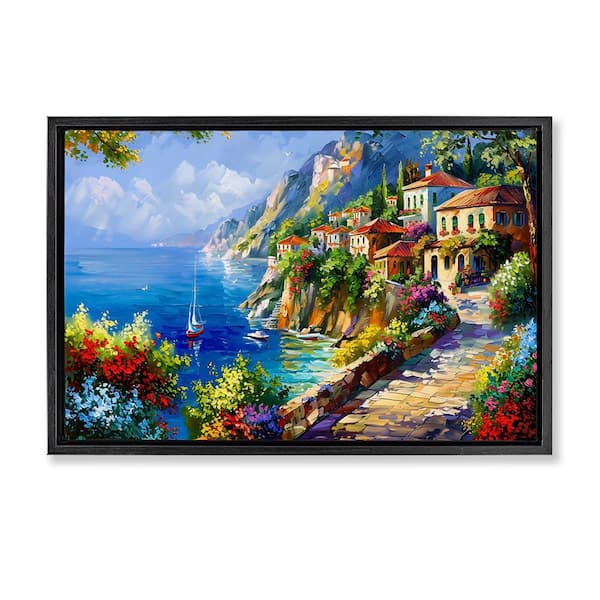 Stupell Industries Panoramic Mountain View by LSR Design Studio Black Floater Frame Nature Graphic Art Print 17 in. x 25 in.