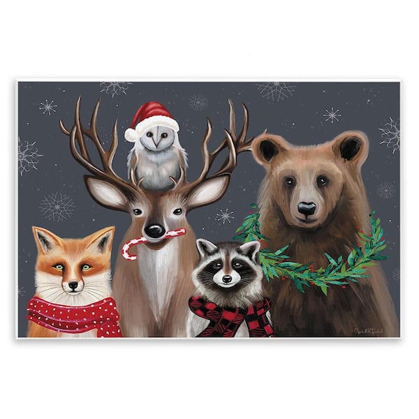 Stupell Industries Winter Woodland Animals by Elizabeth Tyndall 1-Piece Unframed Graphic Print Animal Poster Art Print 15 in. x 10 in.