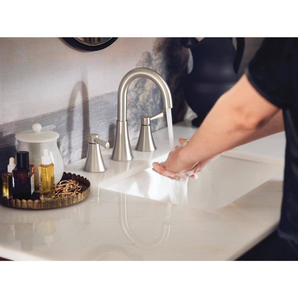 Ronan Spot Resist Brushed Nickel Two-Handle Widespread Bathroom Faucet