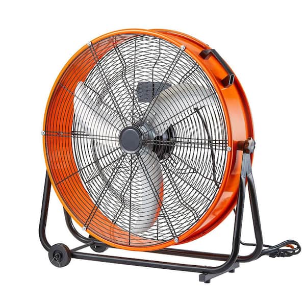 Drum Fan, 24 in. High Velocity Industrial Shop Fan, Heavy Duty Commercial Use 3-Speed 8600CFM, Industrial Floor Fan