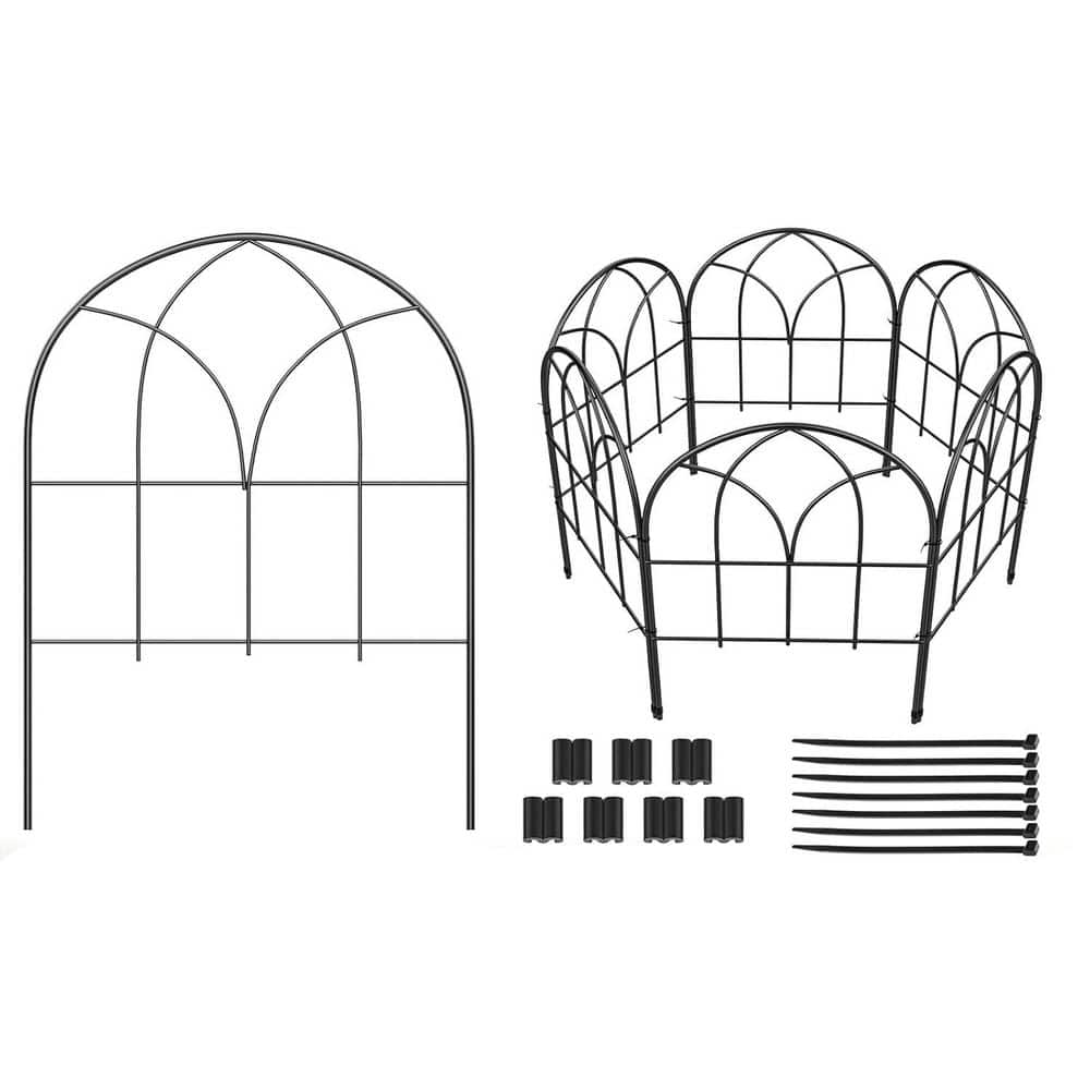 Decorative Garden Fence Panels 12.55 x 16.53 Black Metal No Dig Barrier for Yard Flower Bed 6-Pieces price history on PriceWatchPro