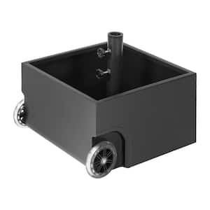 US Weight Fillable 150 lbs. Capacity Powder-Coated Planter Box Patio Umbrella Base in Black