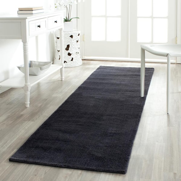 Himalaya Black 2 ft. x 14 ft. Gradient Solid Color Runner Rug