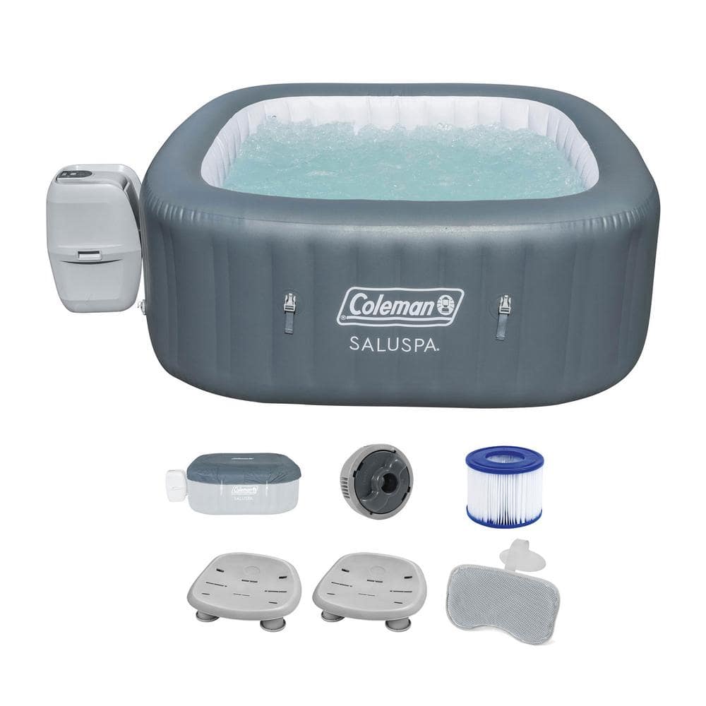 Hawaii 6-Person 140-Jet Inflatable Hot Tub with Spa Seat (2-Pack) and Headrest Pillow