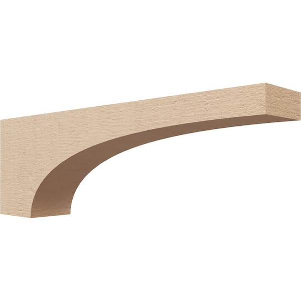 Ekena Millwork 4 in. x 8 in. x 24 in. Thin Stockport Rough Cedar Woodgrain TimberThane Corbel, Primed Tan
