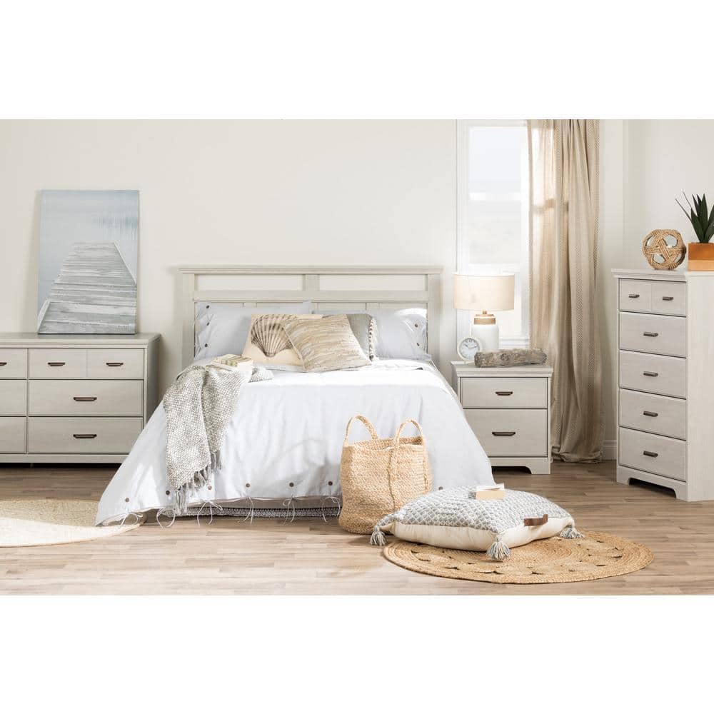 Winter Oak 2-Drawer Nightstand with Metal Handles