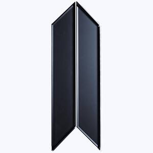 Reflections Graphite Blue Beveled Deco 4 in. x 12 in. Matte Glass Mirror Wall Tile (16.2 Sq.Ft./Case)