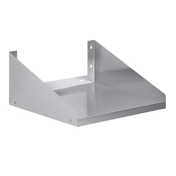 24 in. W x 24 in. D Stainless Steel Microwave Shelf, Kitchen, Restaurant, Decorative Wall Shelf