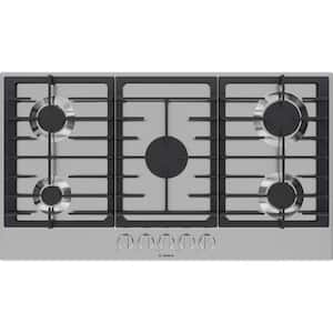 300 Series 36 in. Gas Cooktop in Stainless Steel with 5 Burners