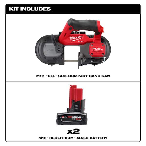 M12 FUEL 12V Lithium-Ion Cordless Compact Band Saw With 3.0 Ah Battery Pack (2-Pack)