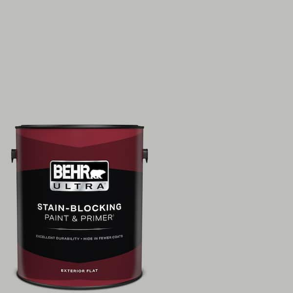 BEHR ULTRA 1 gal. #PPU24-17 Hailstorm Gray Flat Exterior Paint & Primer