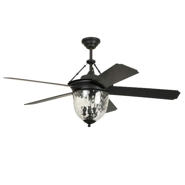 CRAFTMADE Cavalier 52 in. Dual Mount Indoor/Outdoor Aged Bronze Brushed Finish Ceiling Fan with Light Kit and Remote/Wall Control