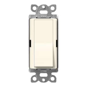 Claro On/Off Switch, 15 Amp/Single Pole, Biscuit (SC-1PS-BI)