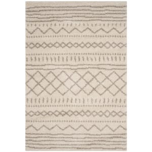 Arizona Shag Ivory/Beige 5 ft. x 8 ft. Geometric Lodge Area Rug