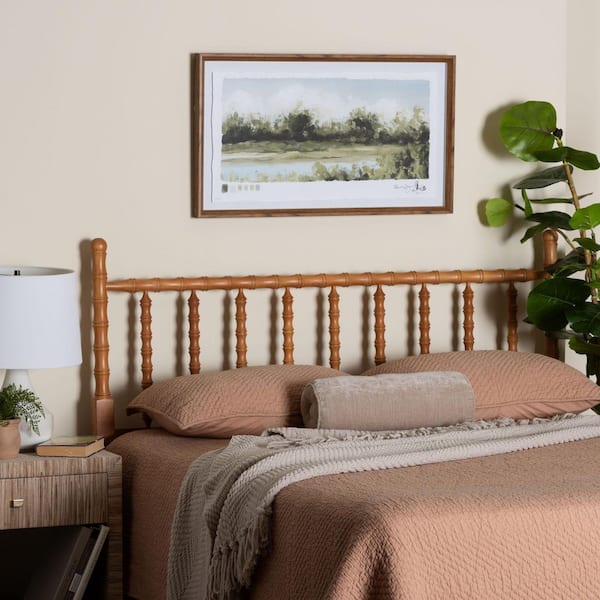 Edaline Oak Brown Queen Spindle Headboard